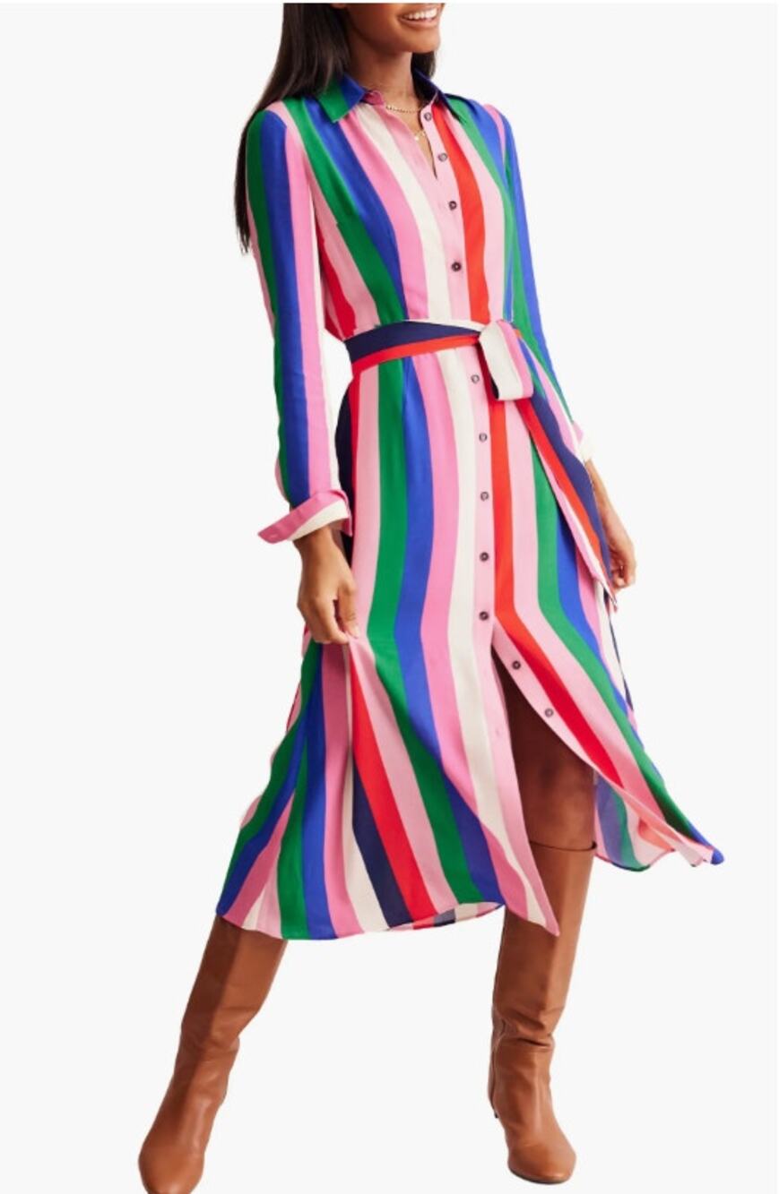 Boden Kate Tie Belt Long Sleeve Shirtdress NWT 4P